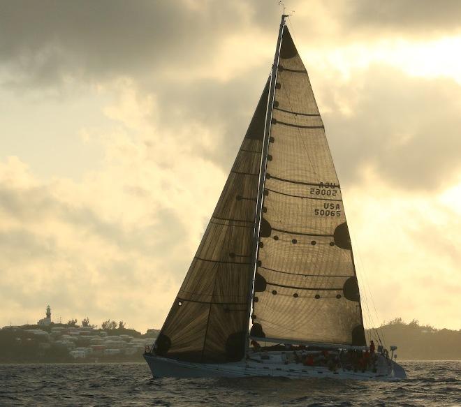 ‘Mischievous’, sailing for the Massachusetts Maritime Academy and skippered Charles Cahill by grabbed line honors in the 645-mile race. She was awarded the Blue Water Sailing Club Board of Governors Trophy for shortest elapse time. ‘Mischievous' skippered by Charles Cahill crossed the finish line at St. David’s Lighthouse Bermuda during the twilight Lighthouse Committee cocktail party at the finish tower on Monday evening at 6:42 EDT - 2015 Marion Bermuda Race © SpectrumPhoto/Fran Grenon